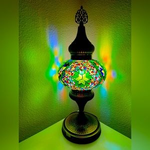 Handmade Turkish table lamp mosaic glass